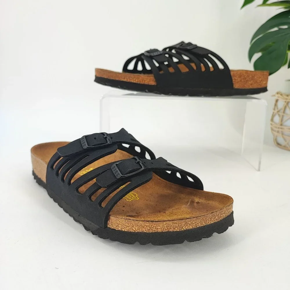 Birkenstock Women's Granada Black Leather Sandals Size 7